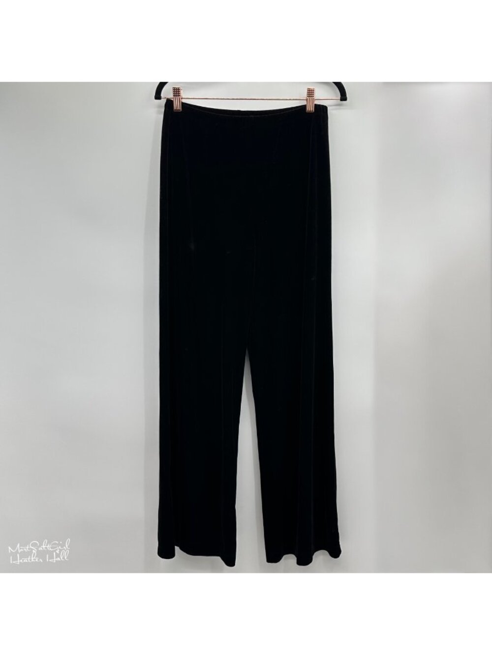 Chico's Black Velvet Textured Wide Leg Pants Size 1